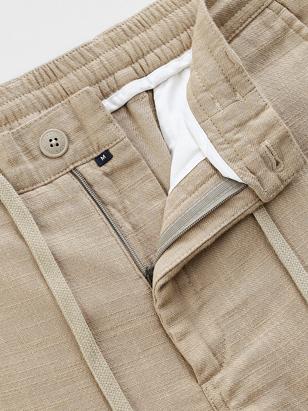 Cotton Loose Fit Chino Pants - Beige