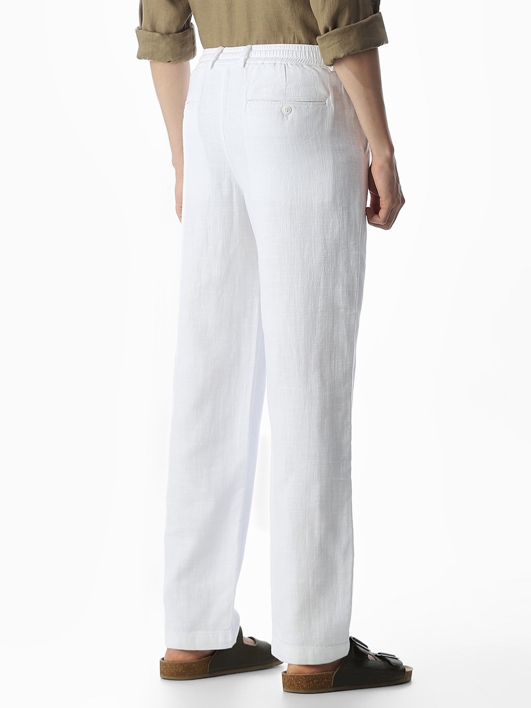 Cotton Regular Fit Chino Pants - White