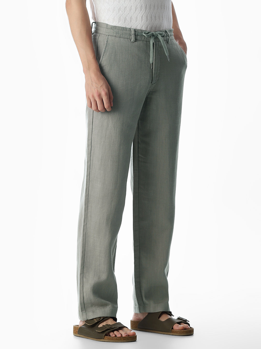 Cotton Loose Fit Chino Pants - Green