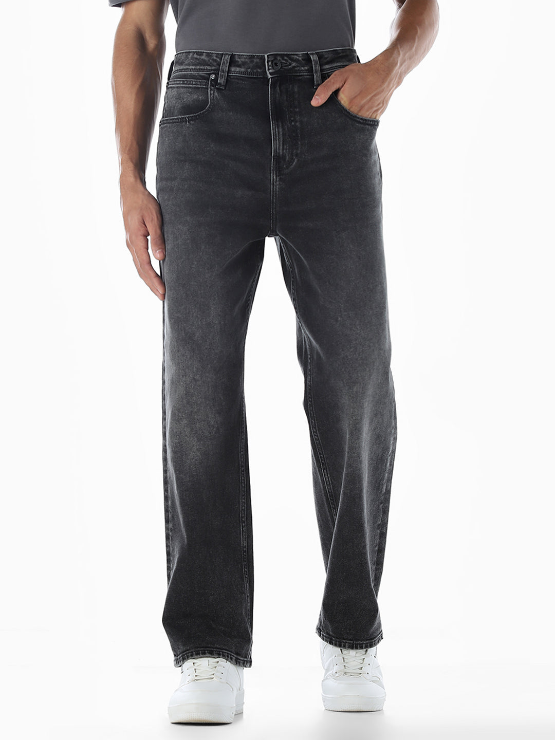 Dark Grey High Rise Dario Loose Fit Jeans