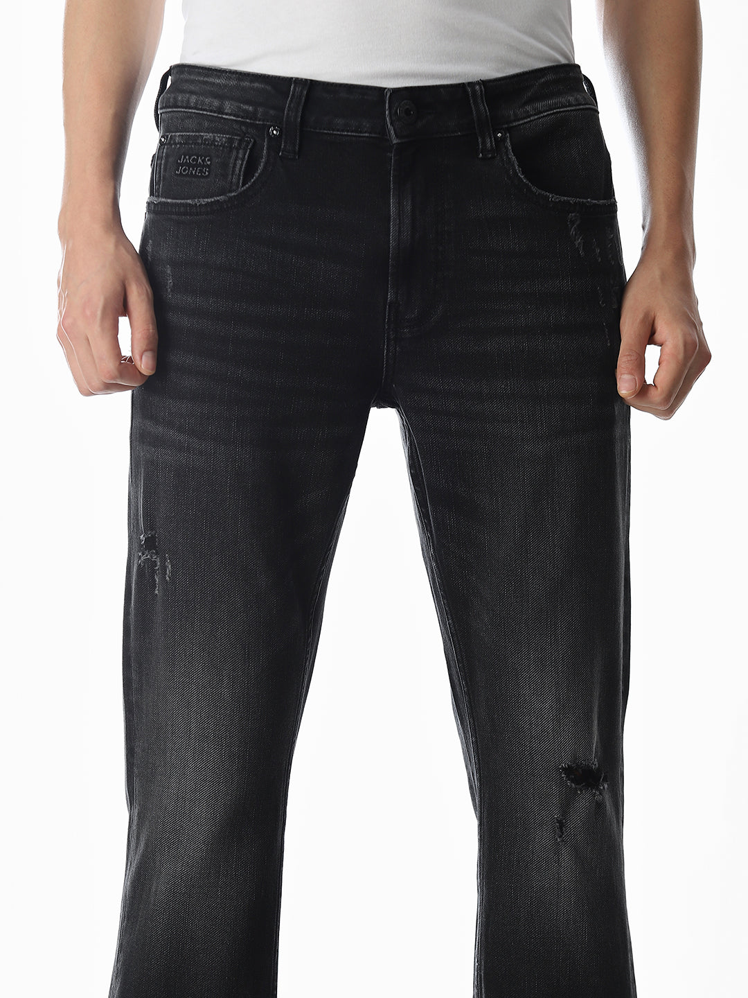 Distressed Clark Regular Fit Jeans - Black