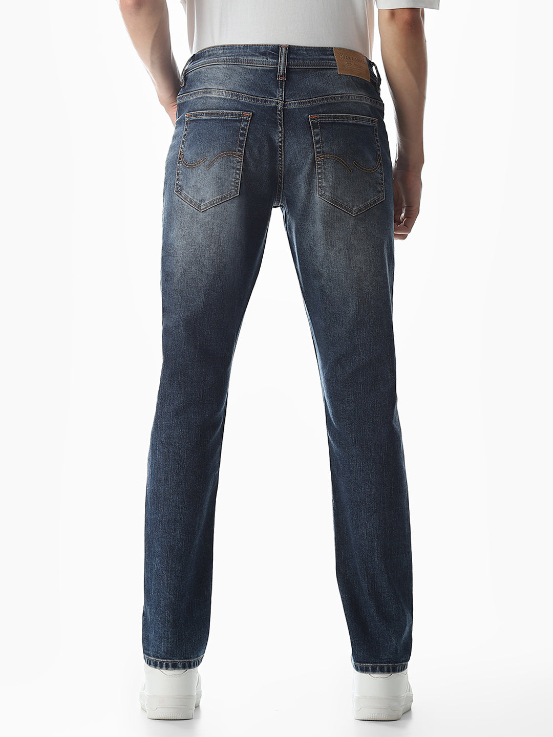 Washed Glenn Slim Fit Jeans - Medium Blue