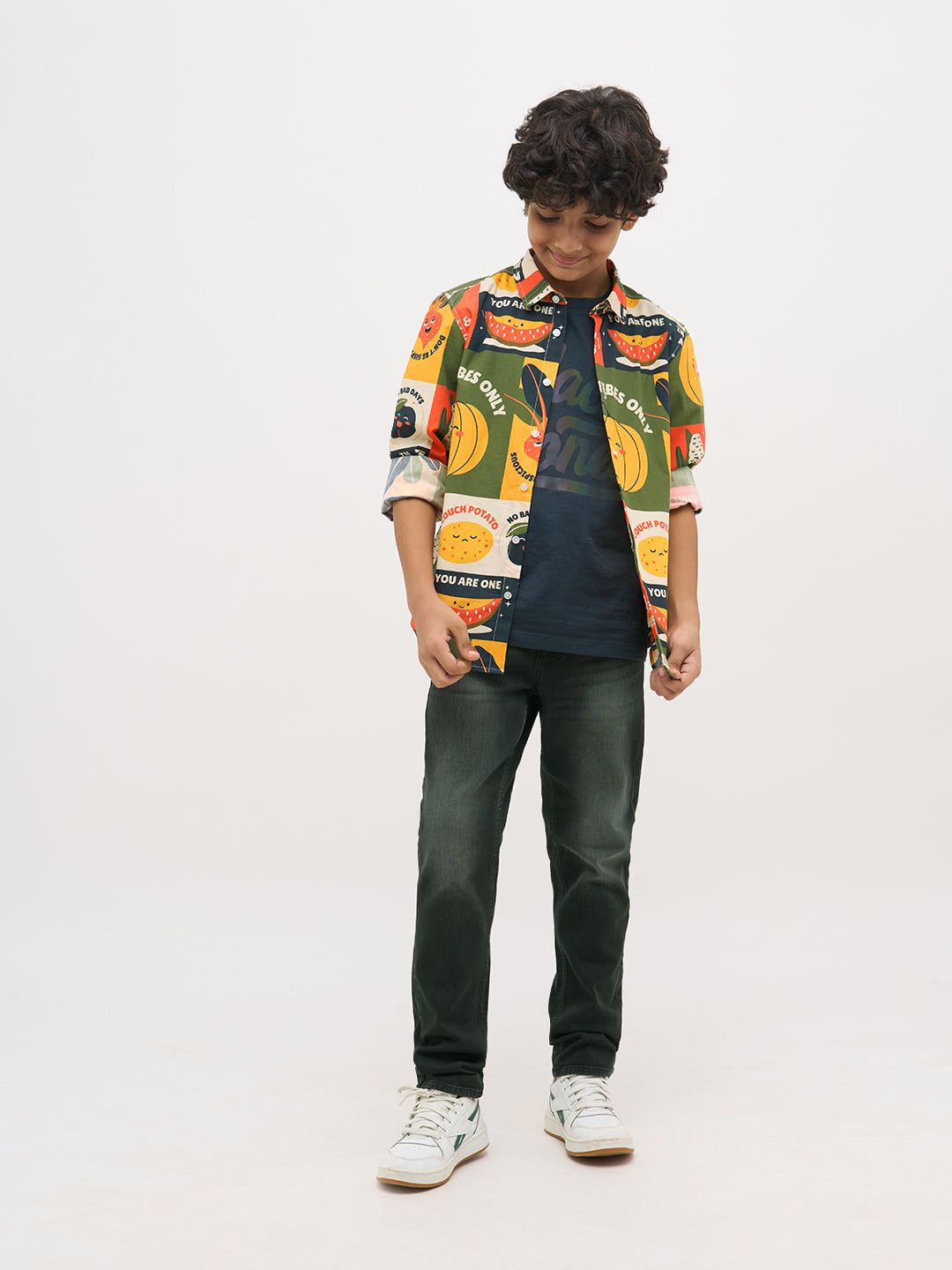 Green Printed Cotton Shirt