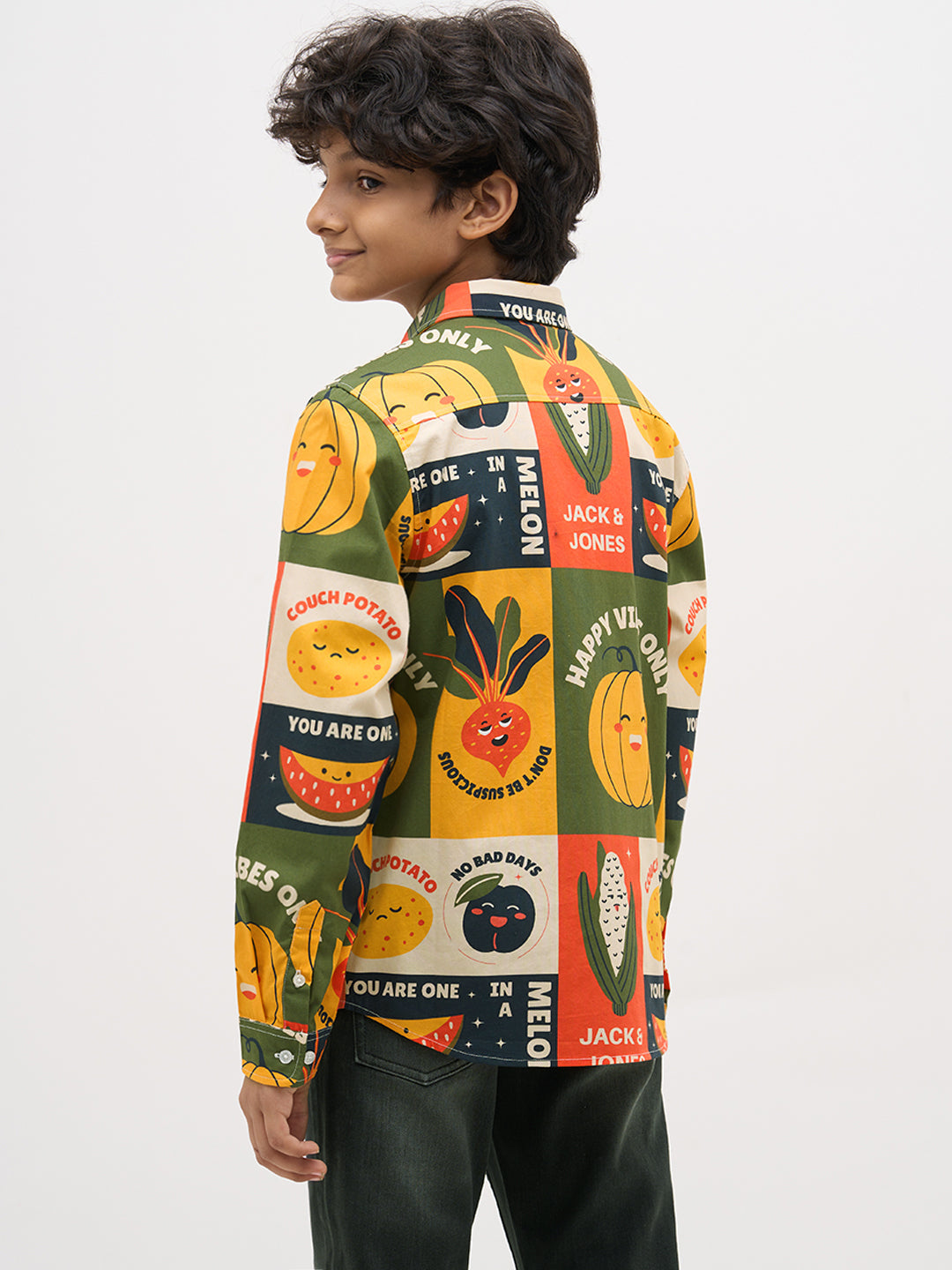 Green Printed Cotton Shirt