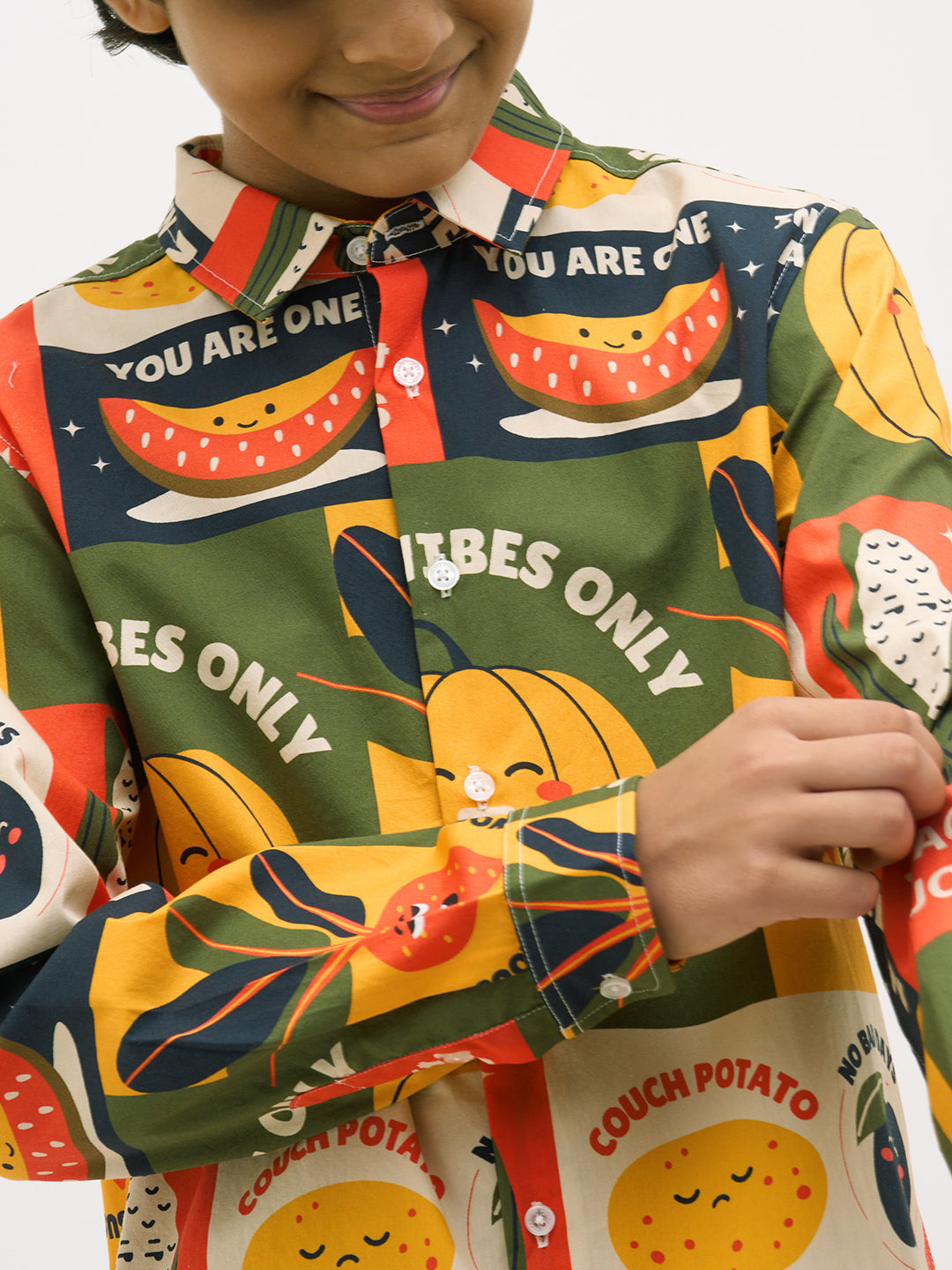 Green Printed Cotton Shirt