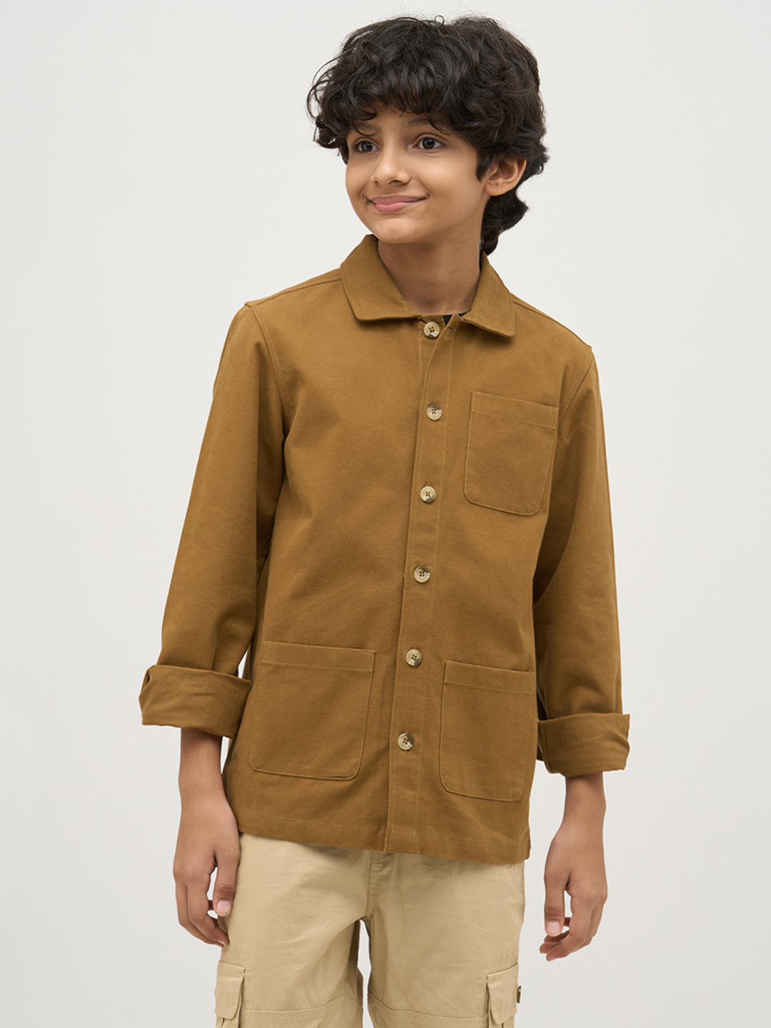 Boys 3 Pocket Cotton Shacket
