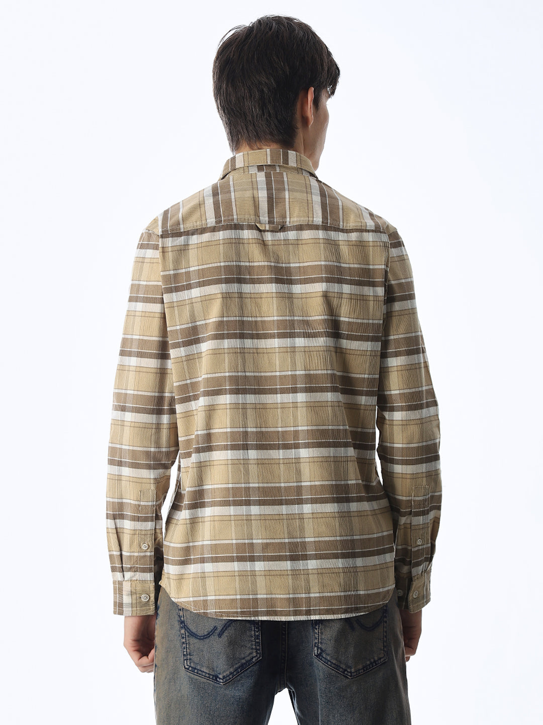 Beige Flap Pockets Shirt