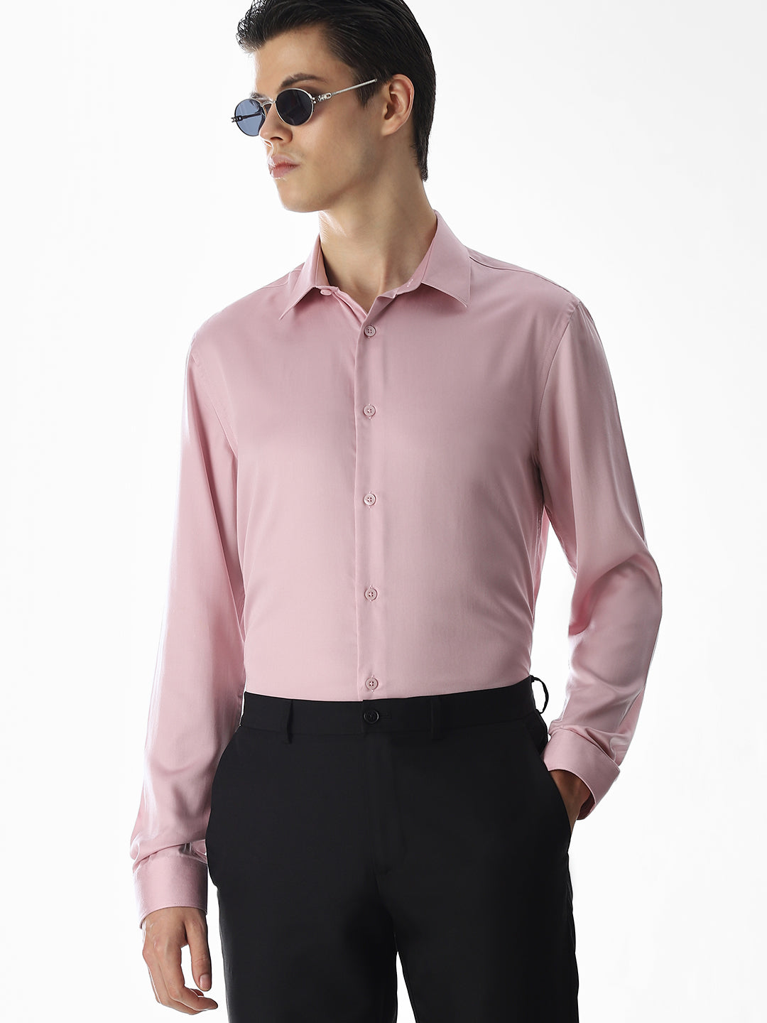 Pink Tencel Formal Shirt