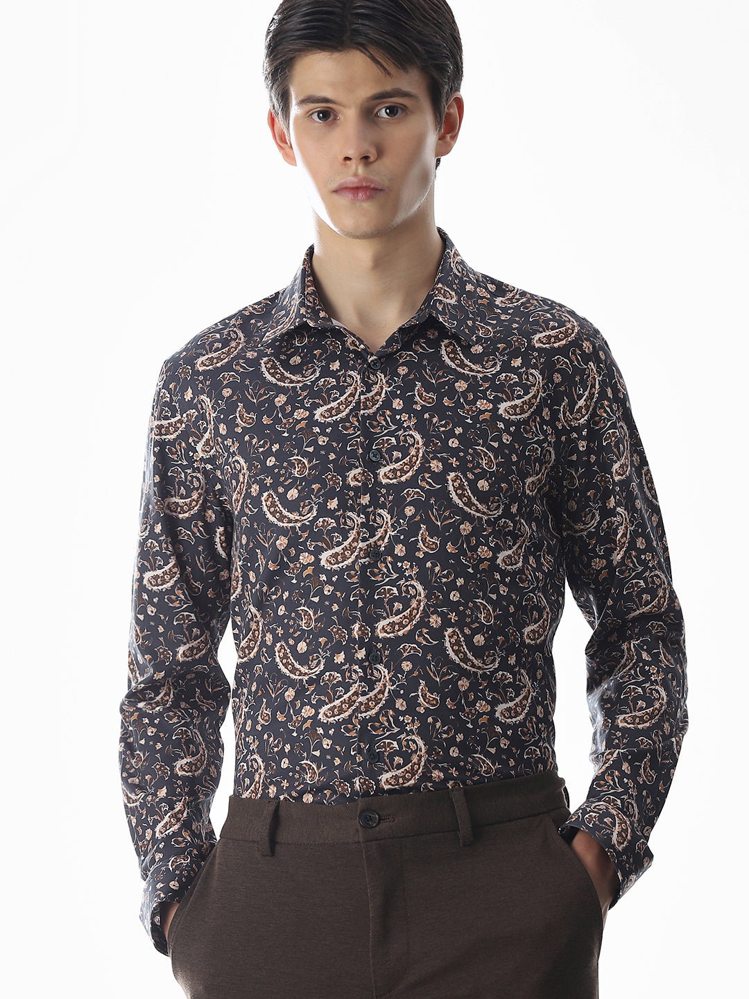 Abstract Print Slim Fit Shirt
