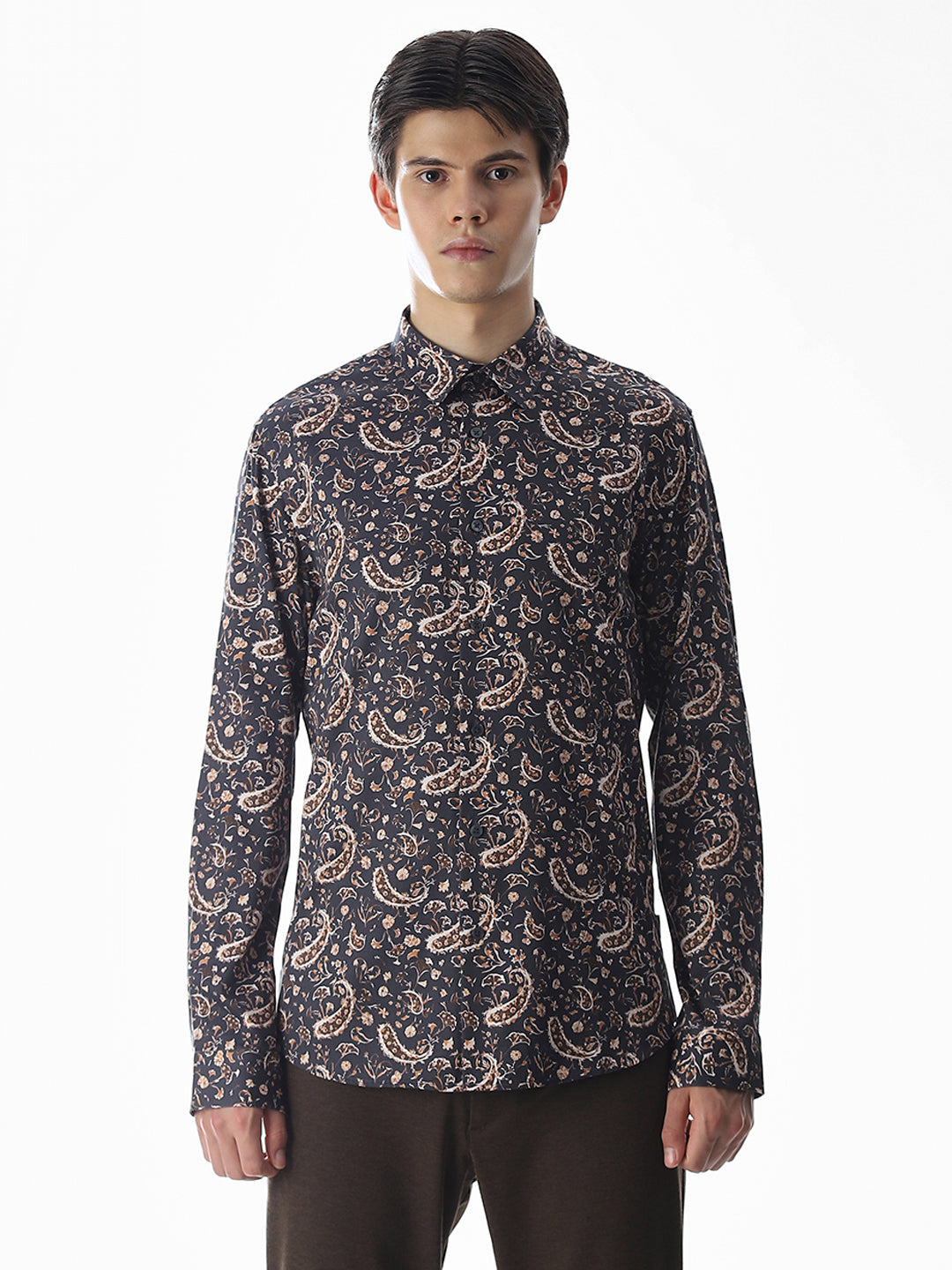Abstract Print Slim Fit Shirt