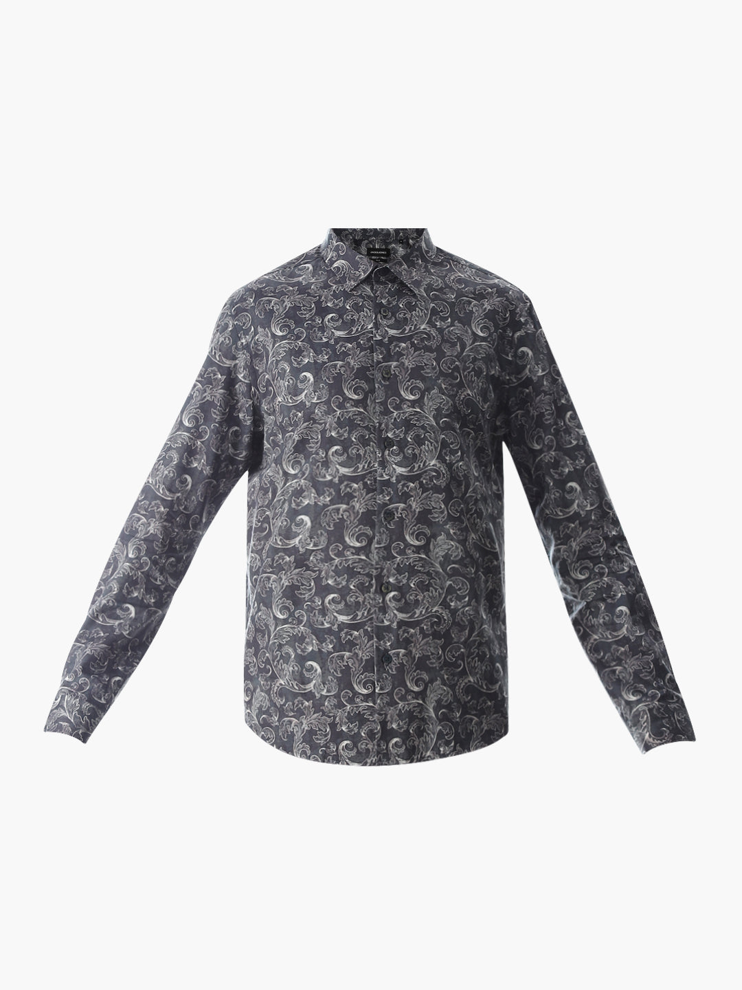 Abstract Print Slim Fit Shirt - Navy Blue