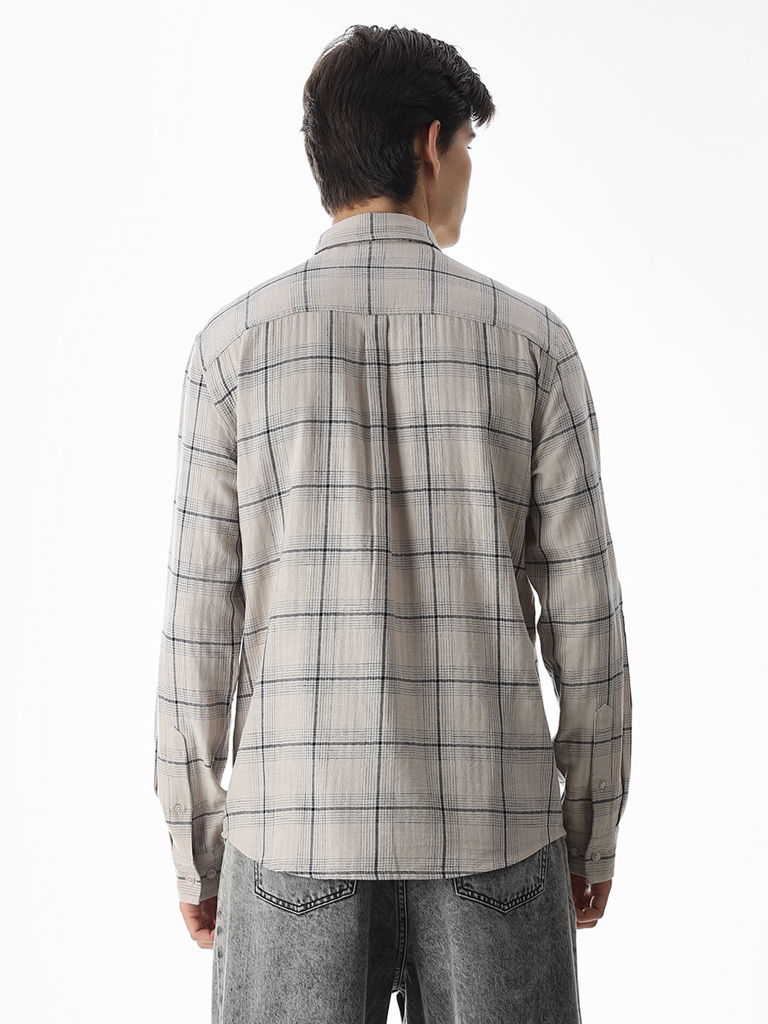 Regular Fit Check Shirt - White