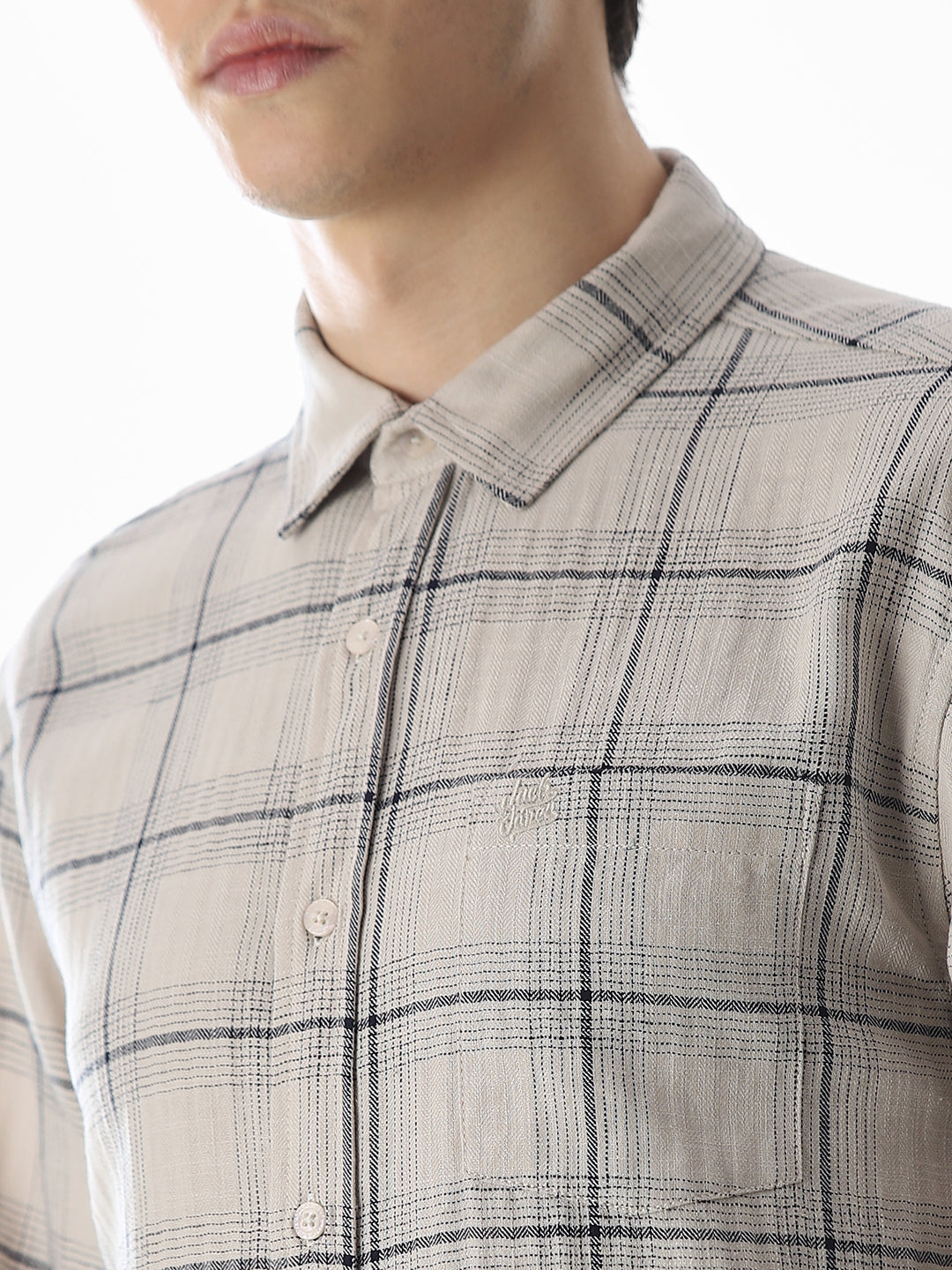 Regular Fit Check Shirt - White