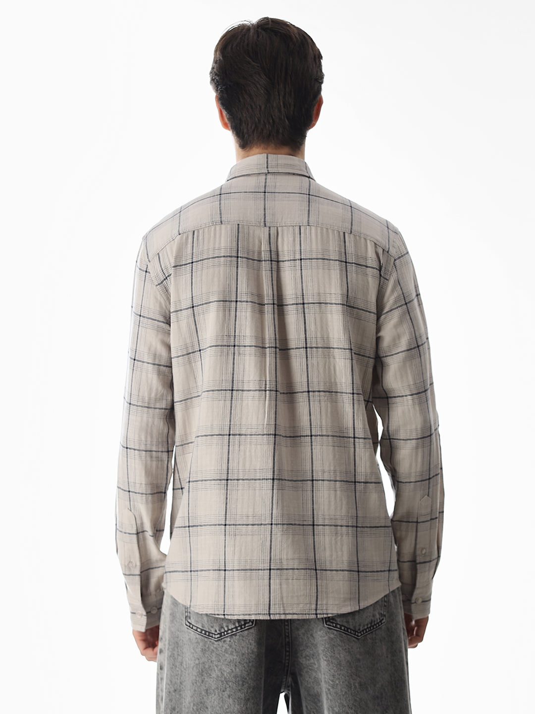 Regular Fit Check Shirt - White