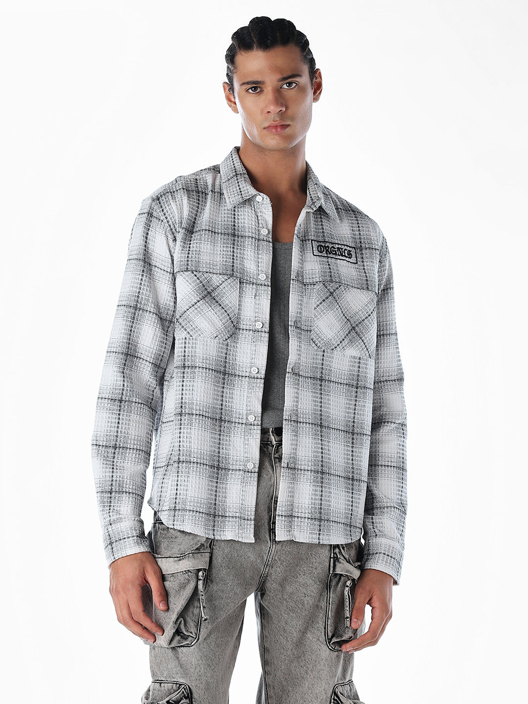 Textured Check Cotton Shirt