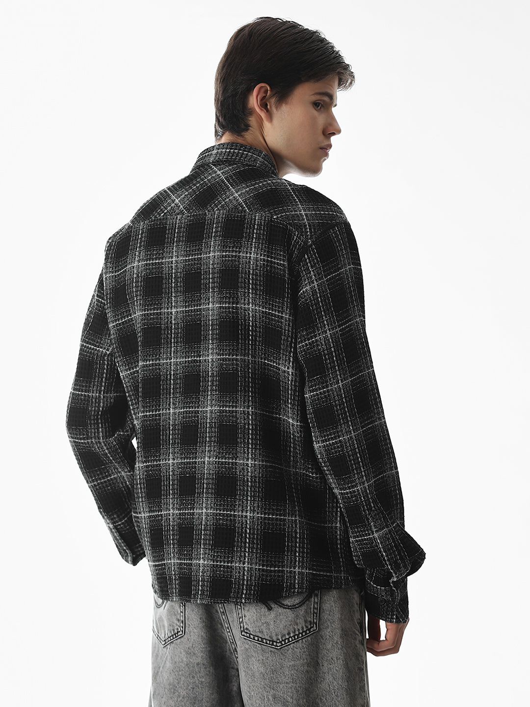 Regular Fit Check Shirt - Black