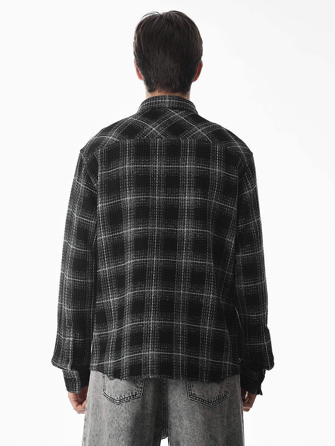 Regular Fit Check Shirt - Black