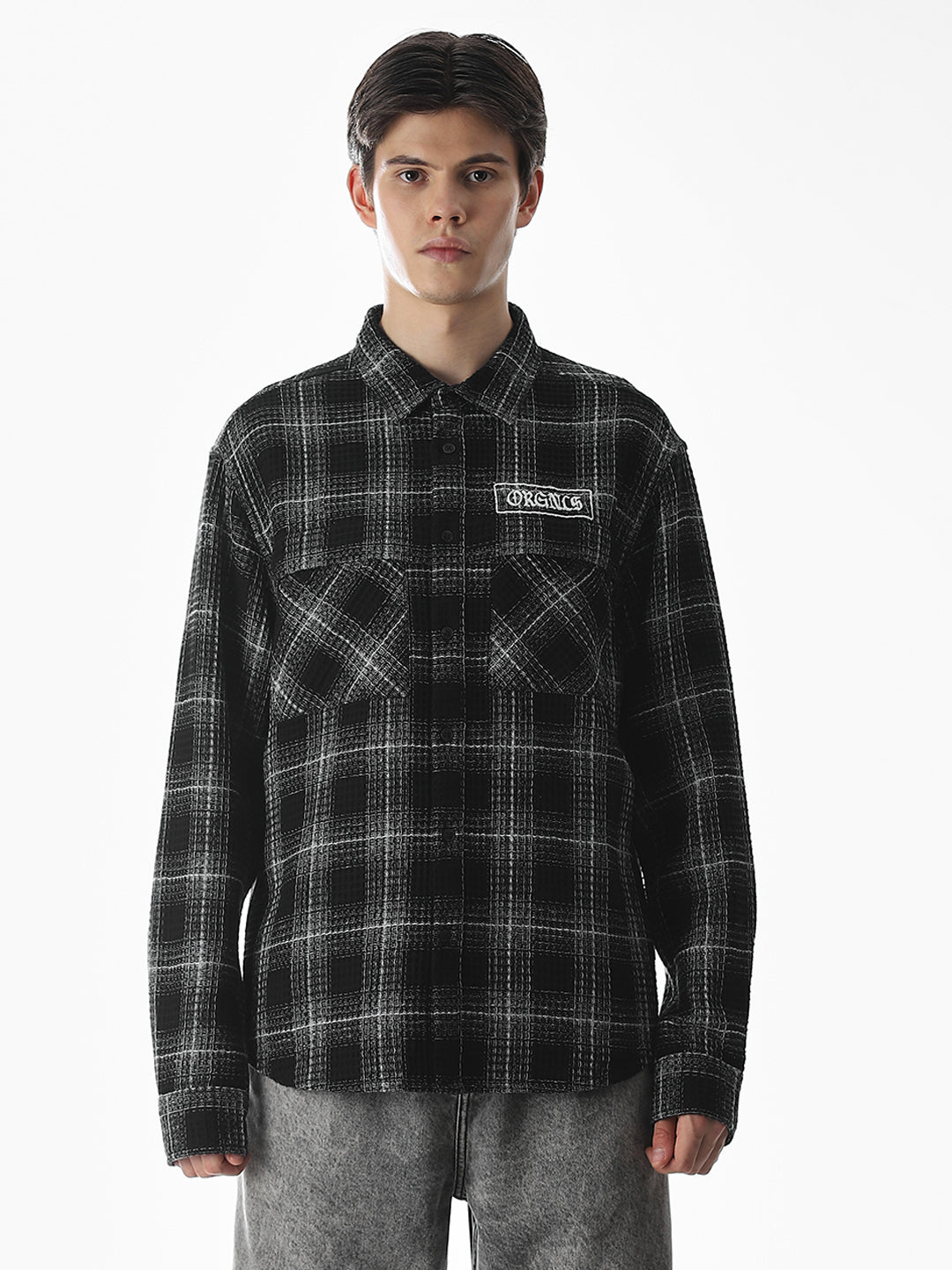 Regular Fit Check Shirt - Black