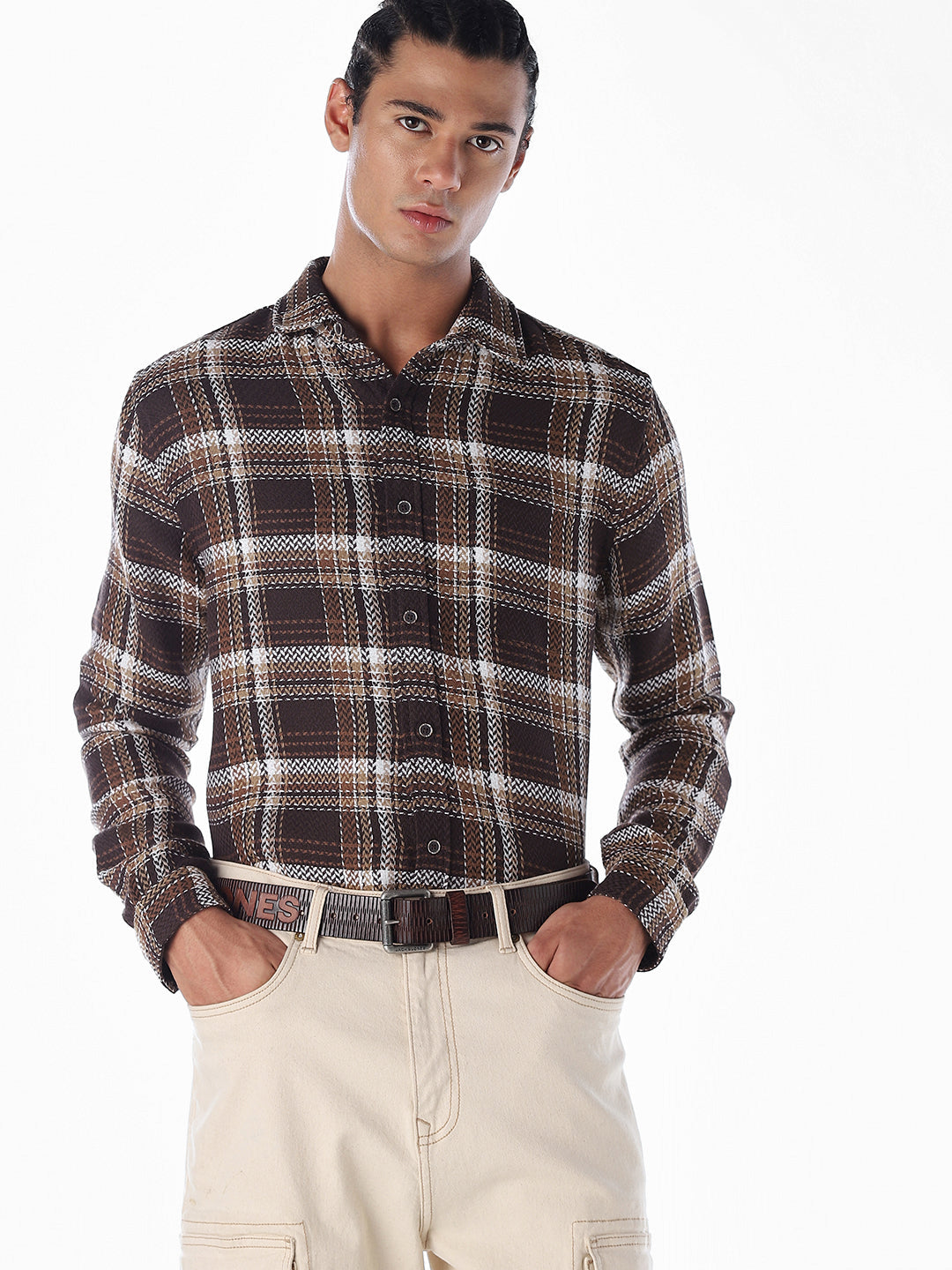 Textured Check Cotton Shirt