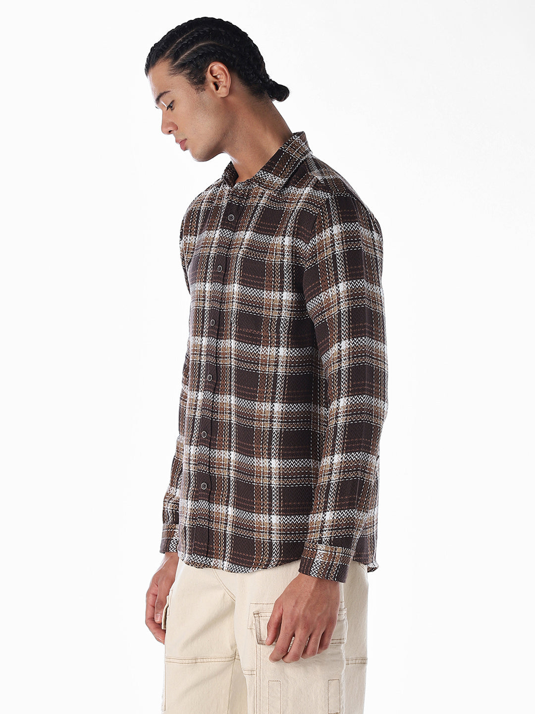 Textured Check Cotton Shirt