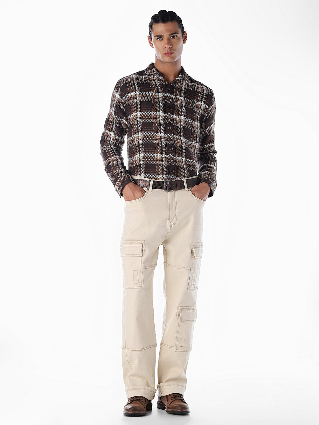 Textured Check Cotton Shirt