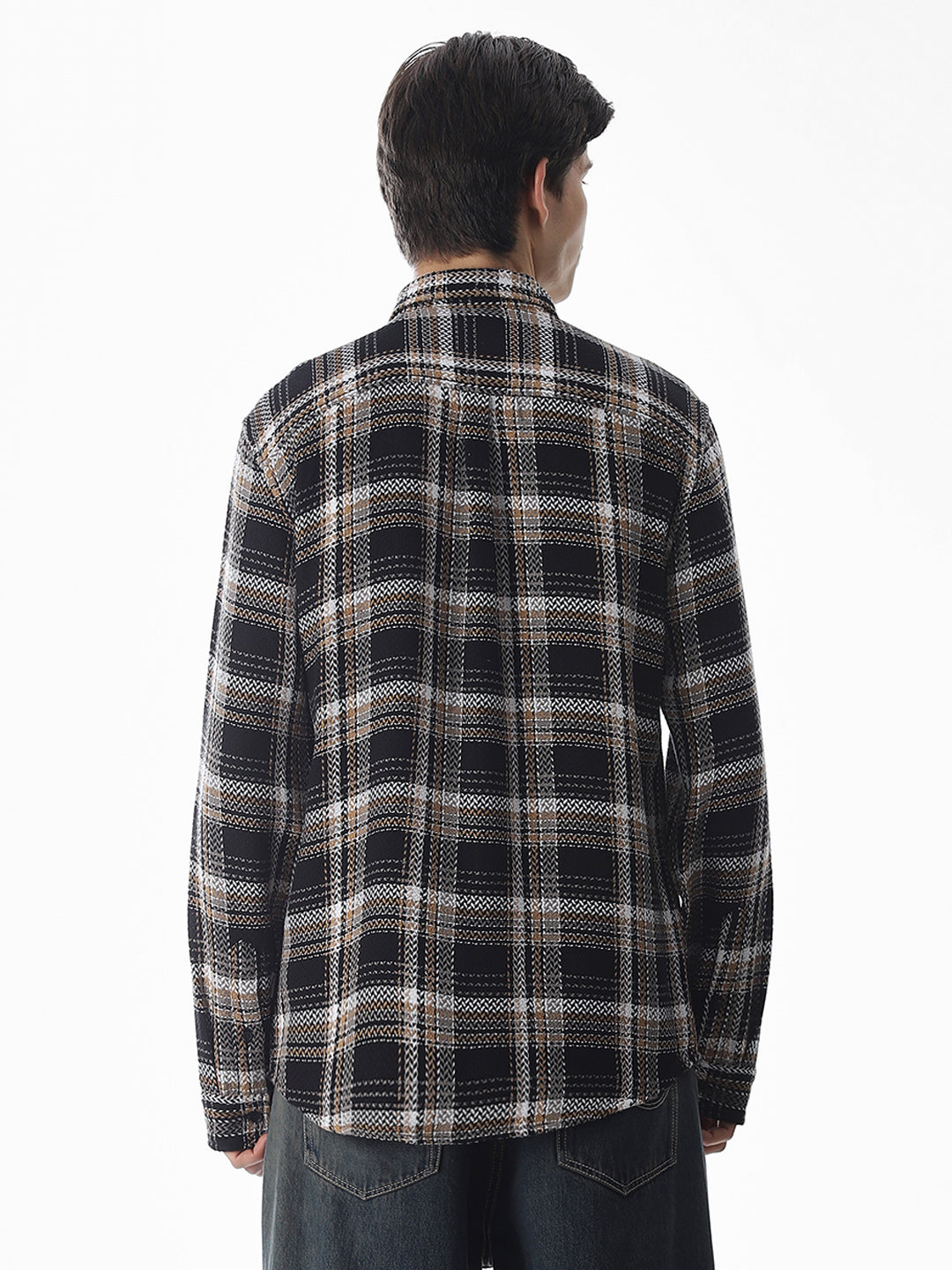 Regular Fit Check Shirt - Black