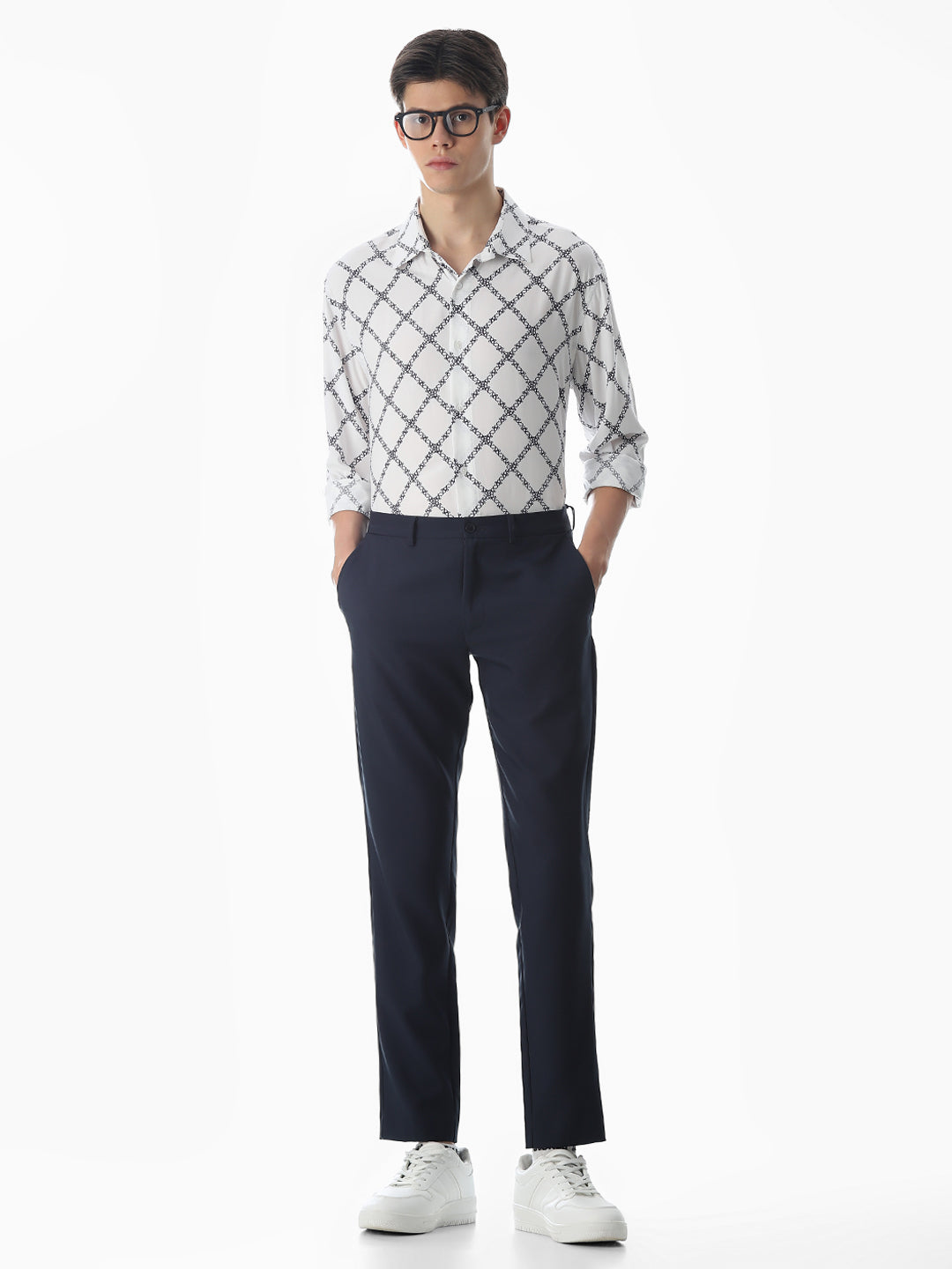 Printed White Viscose Shirt