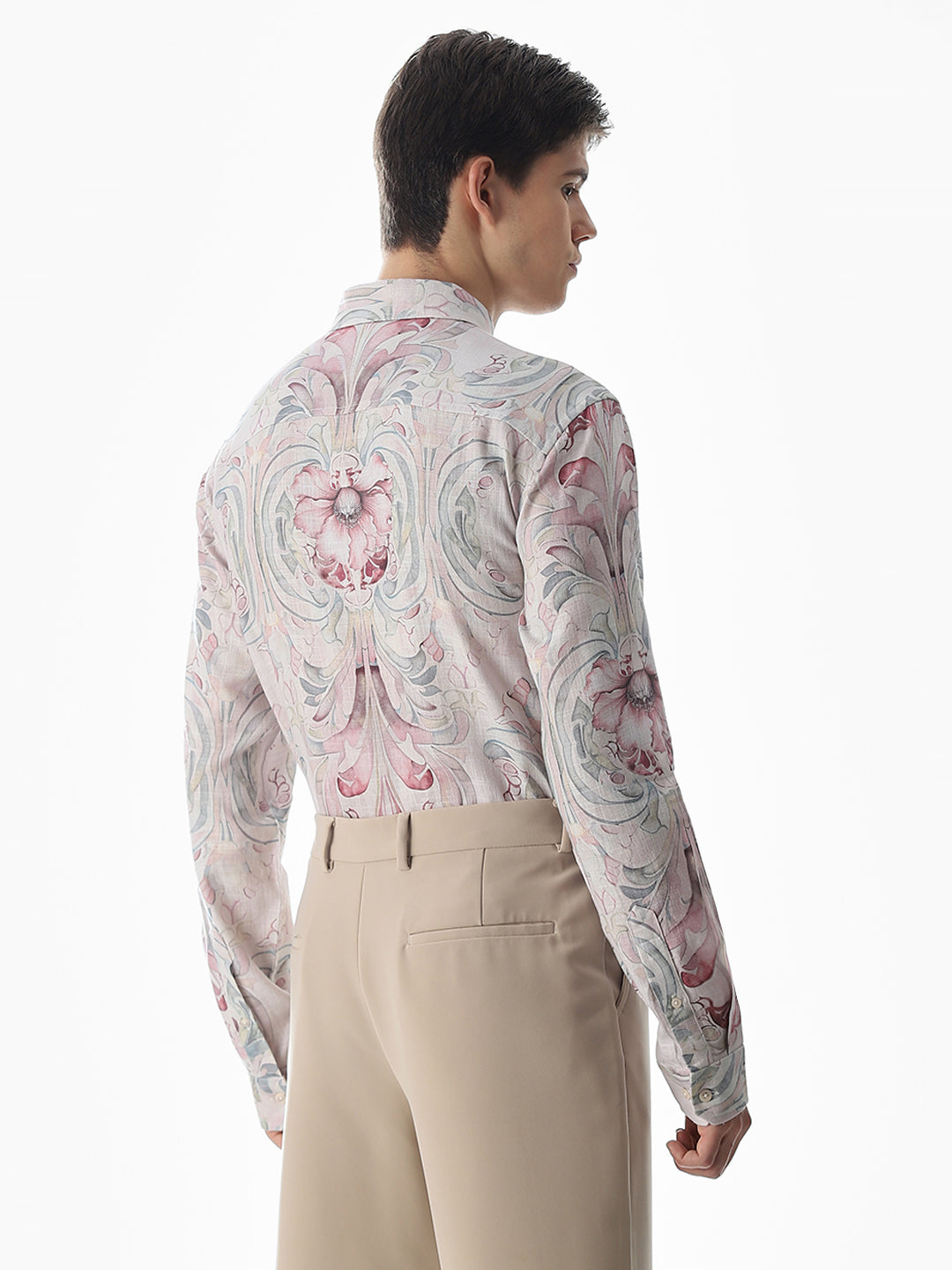 Pink Abstract Print Cotton Shirt