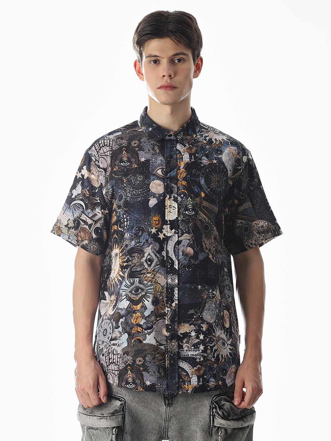 Abstract Print Comfort Fit Shirt