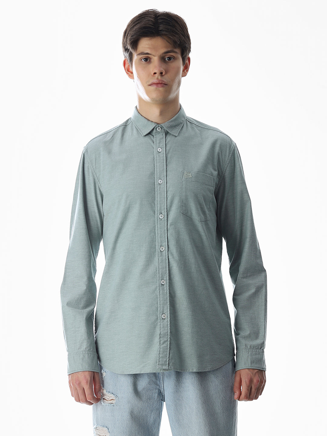 One Patch Pocket Slim Fit Shirt - Green
