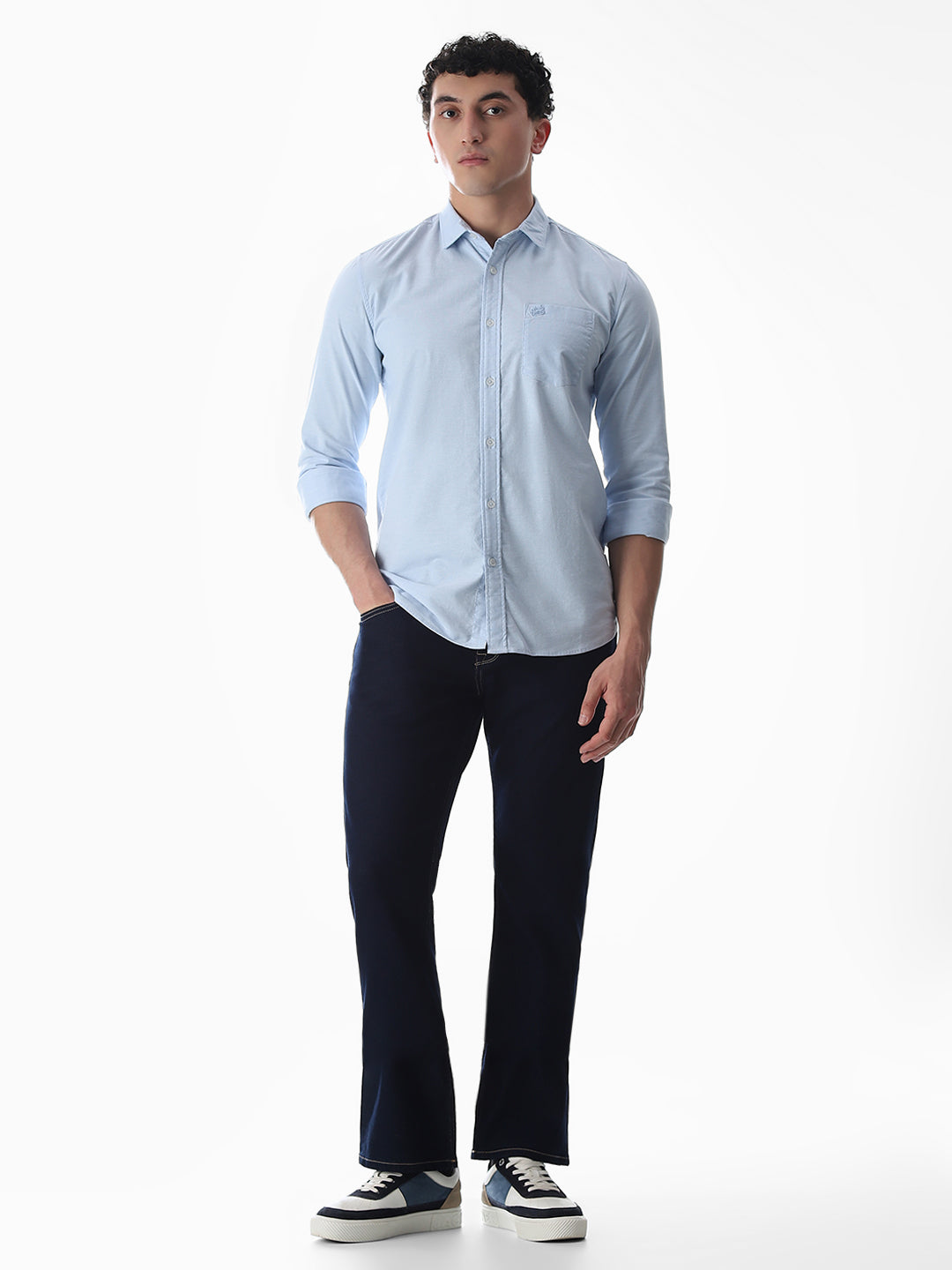 One Patch Pocket Slim Fit Shirt - Blue