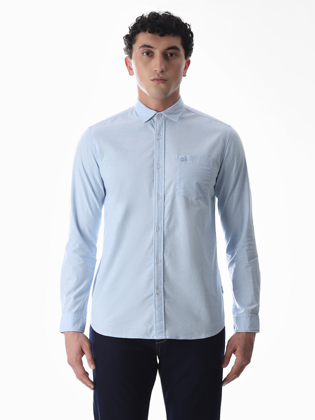 One Patch Pocket Slim Fit Shirt - Blue
