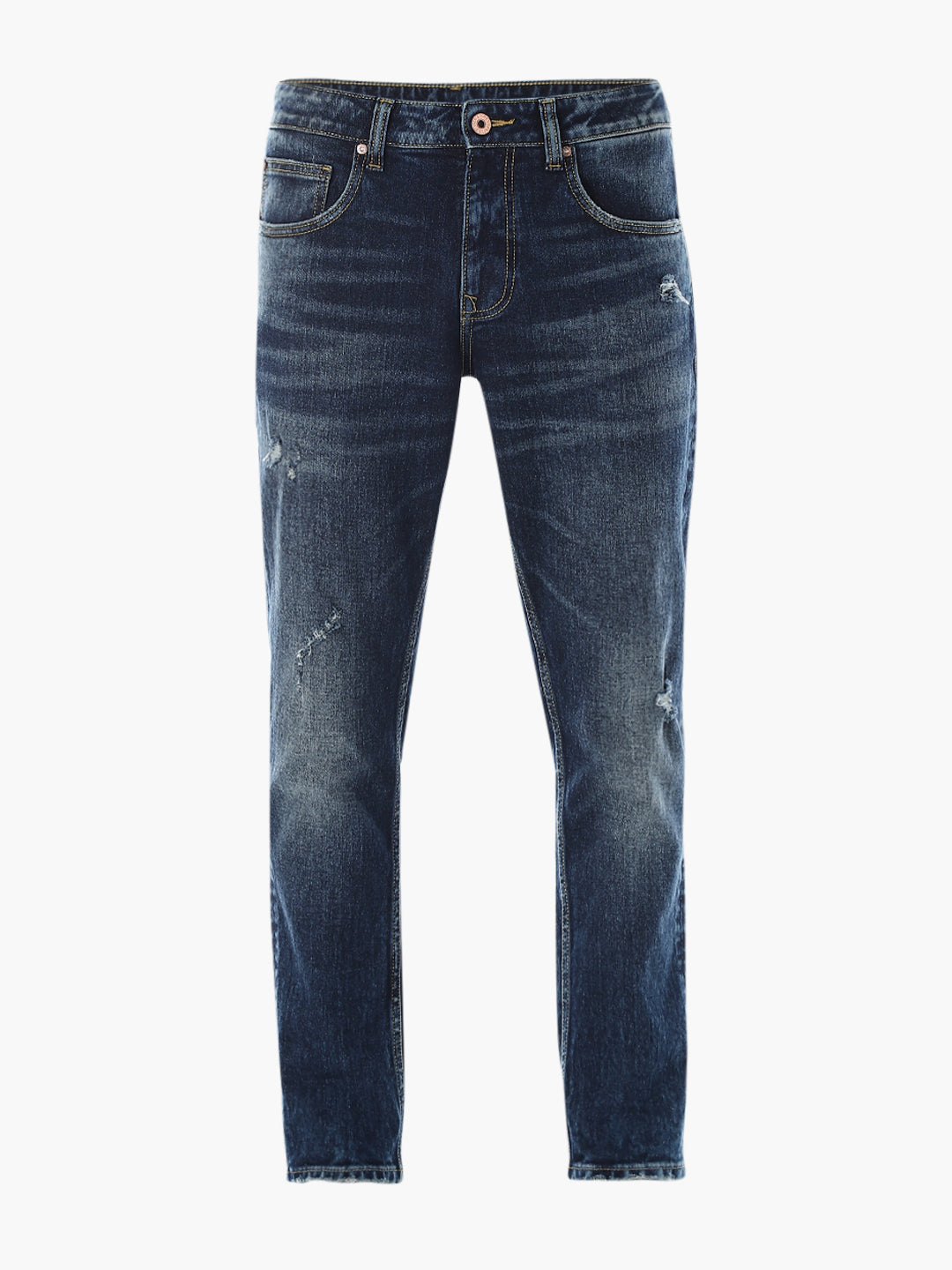 Cropped Distressed Brak Slim Fit Jeans