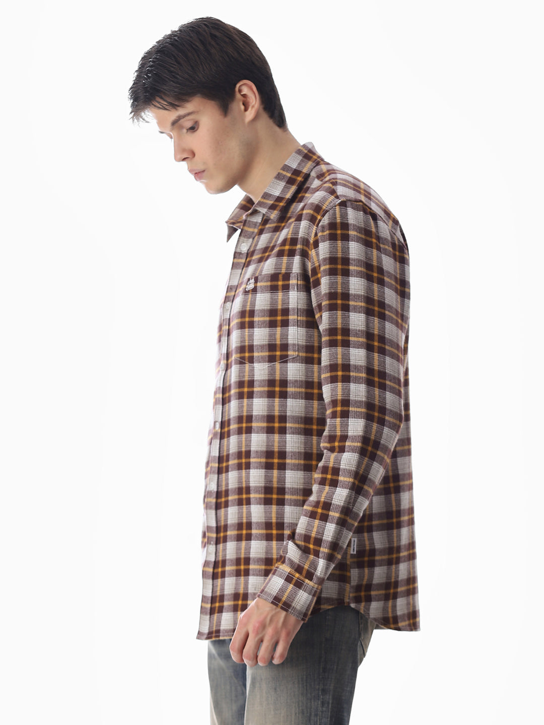 Regular Fit Check Shirt - Brown
