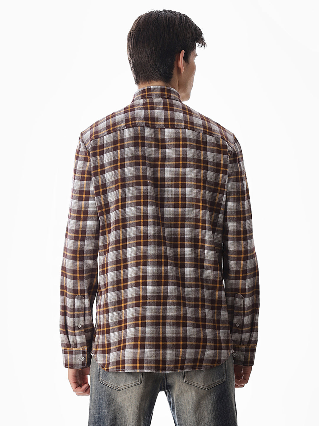 Regular Fit Check Shirt - Brown