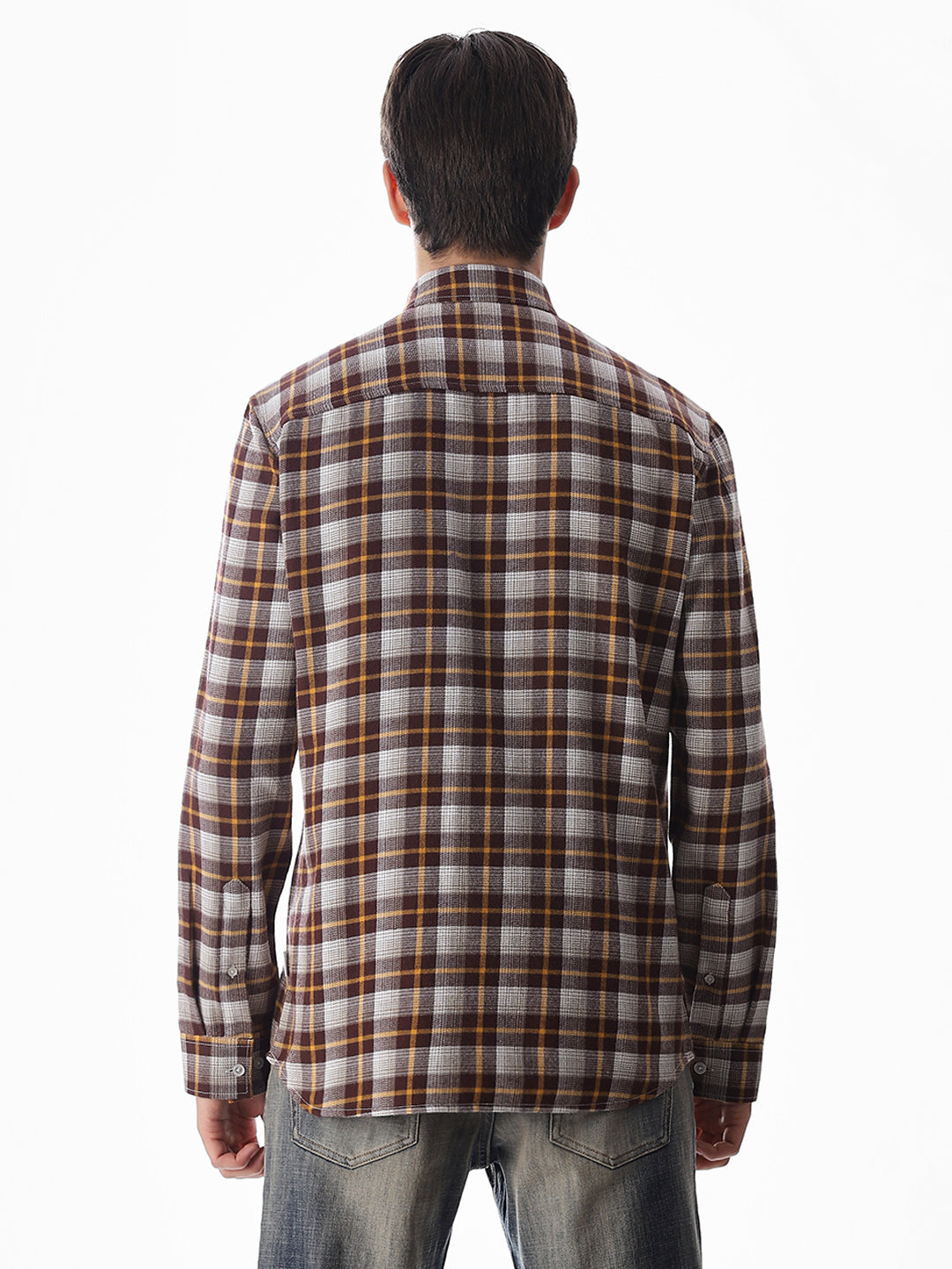 Regular Fit Check Shirt - Brown