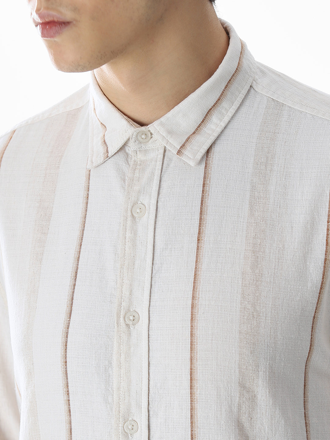 Regular Fit Striped Shirt - White