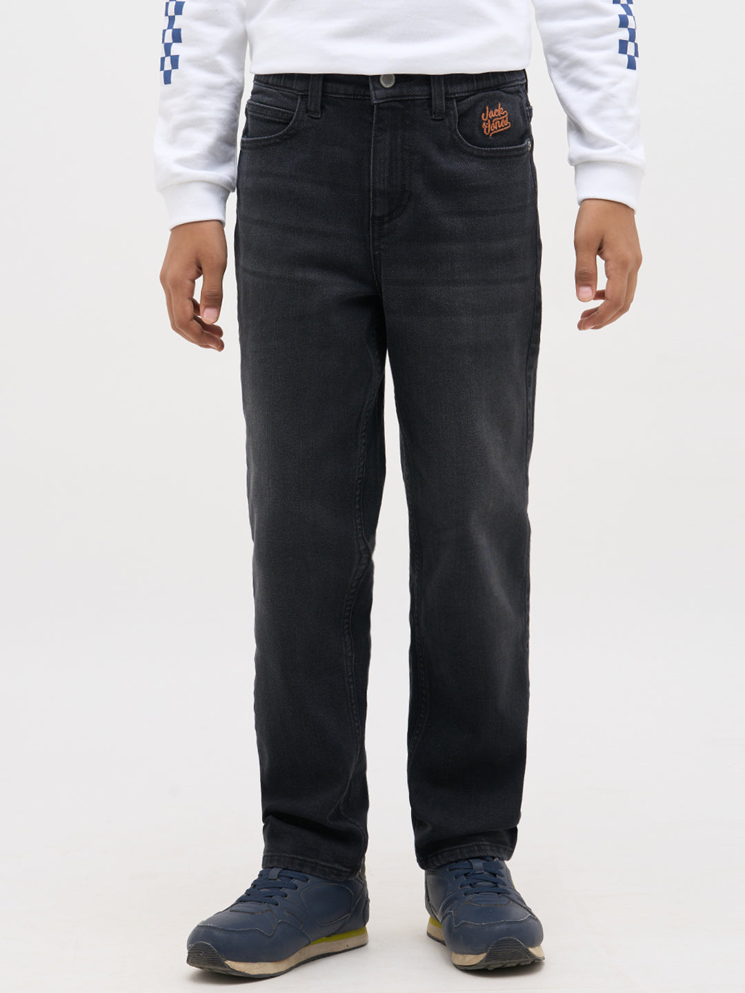 Grey Cotton Loose Fit Jeans