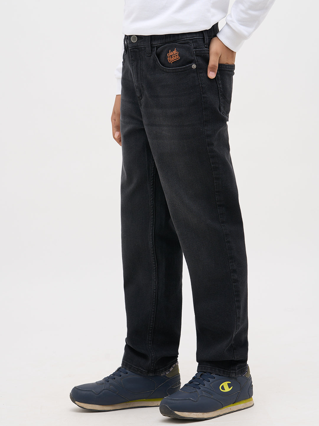 Grey Cotton Loose Fit Jeans