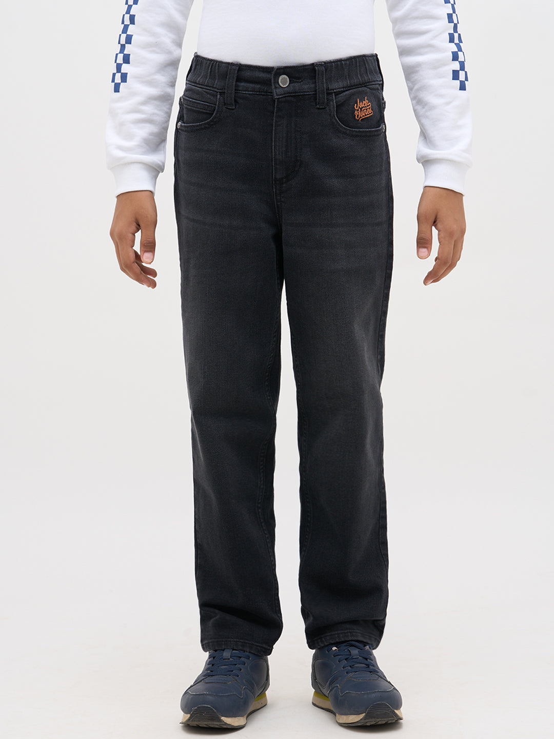 Grey Cotton Loose Fit Jeans