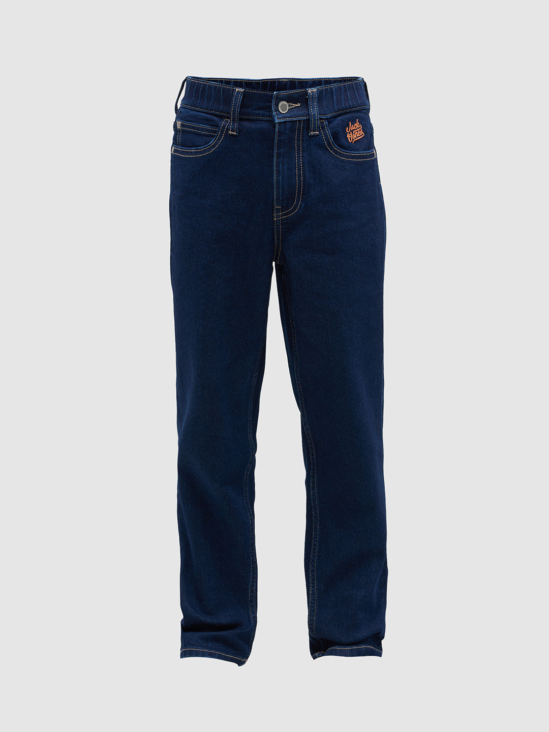 Boys Dark Blue Washed Loose Fit Jeans