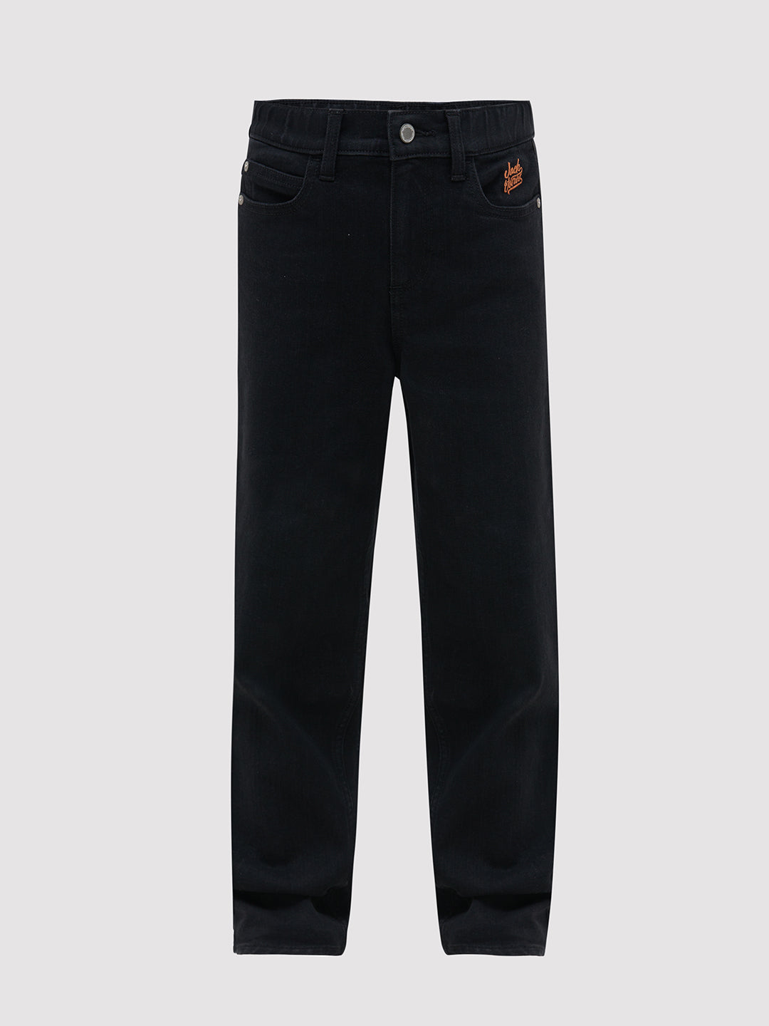 Black Cotton Loose Fit Jeans