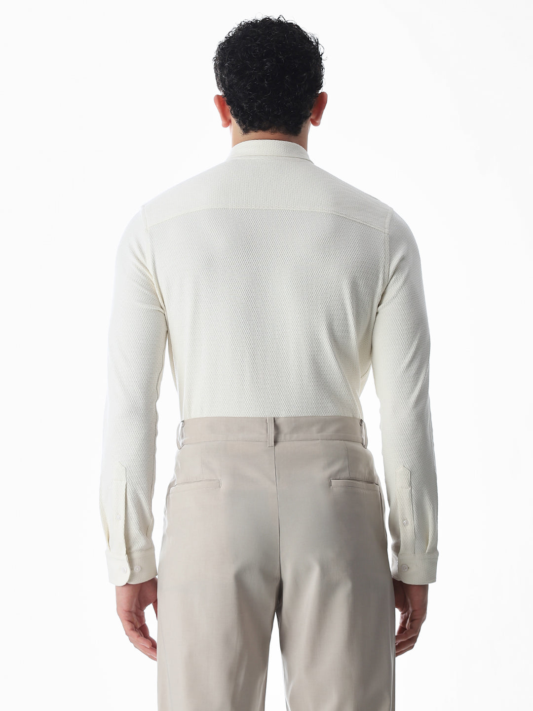 Stretch Slim Fit Off-White Shirt