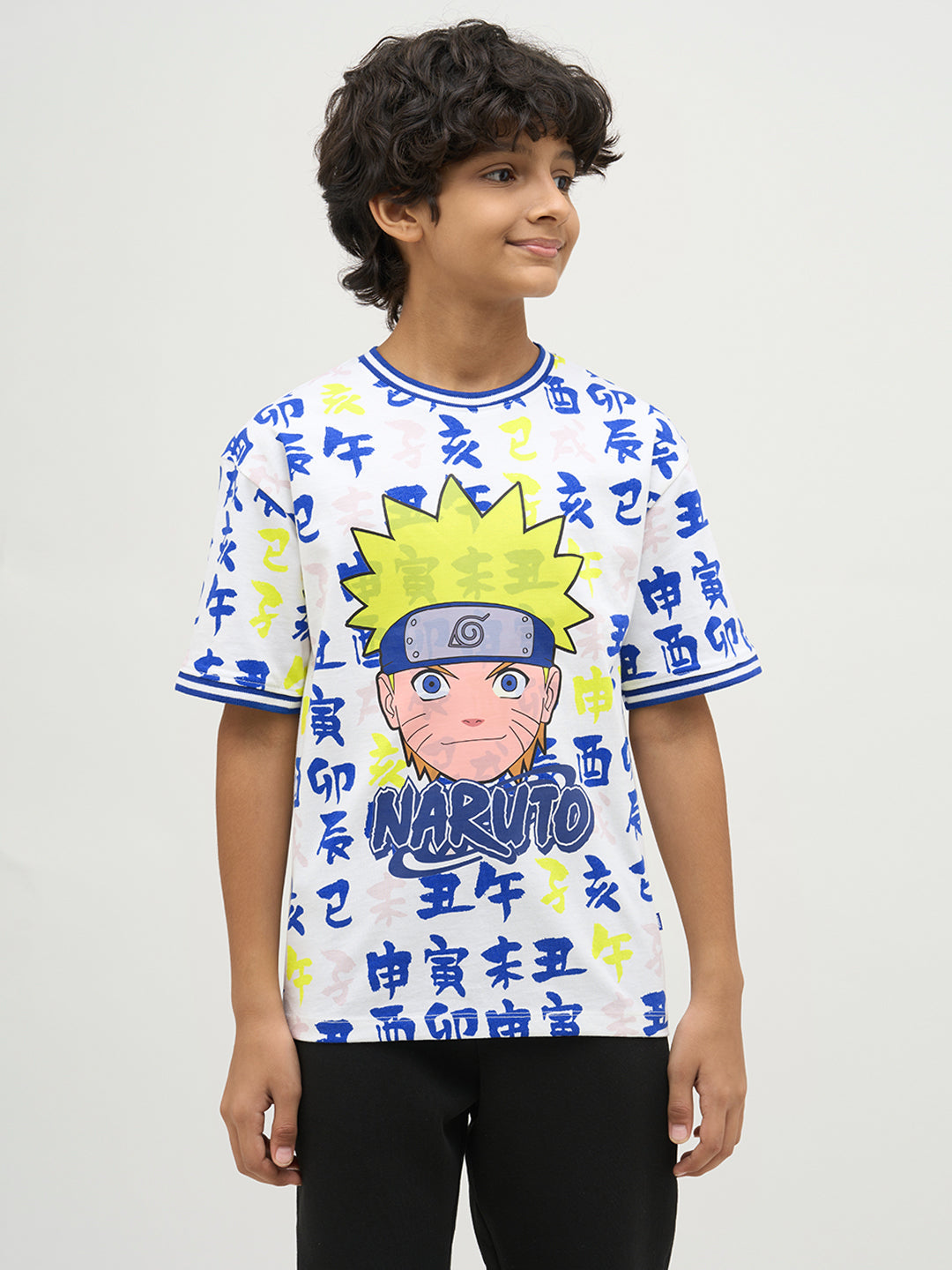 Boys Naruto Print Cotton T-shirt