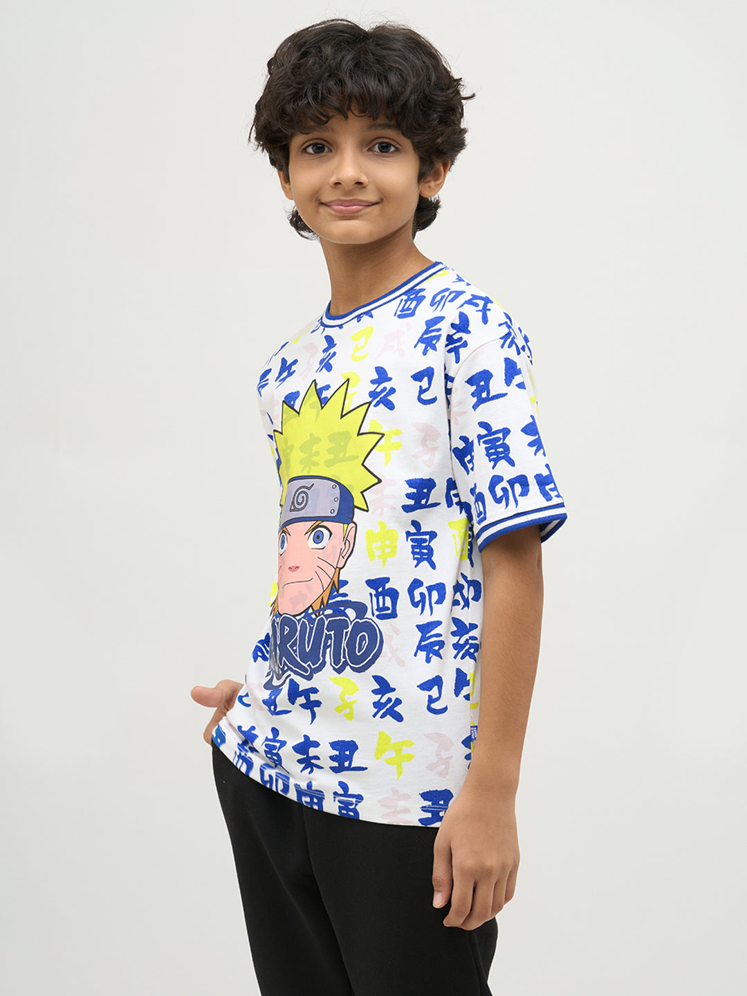 Boys Naruto Print Cotton T-shirt