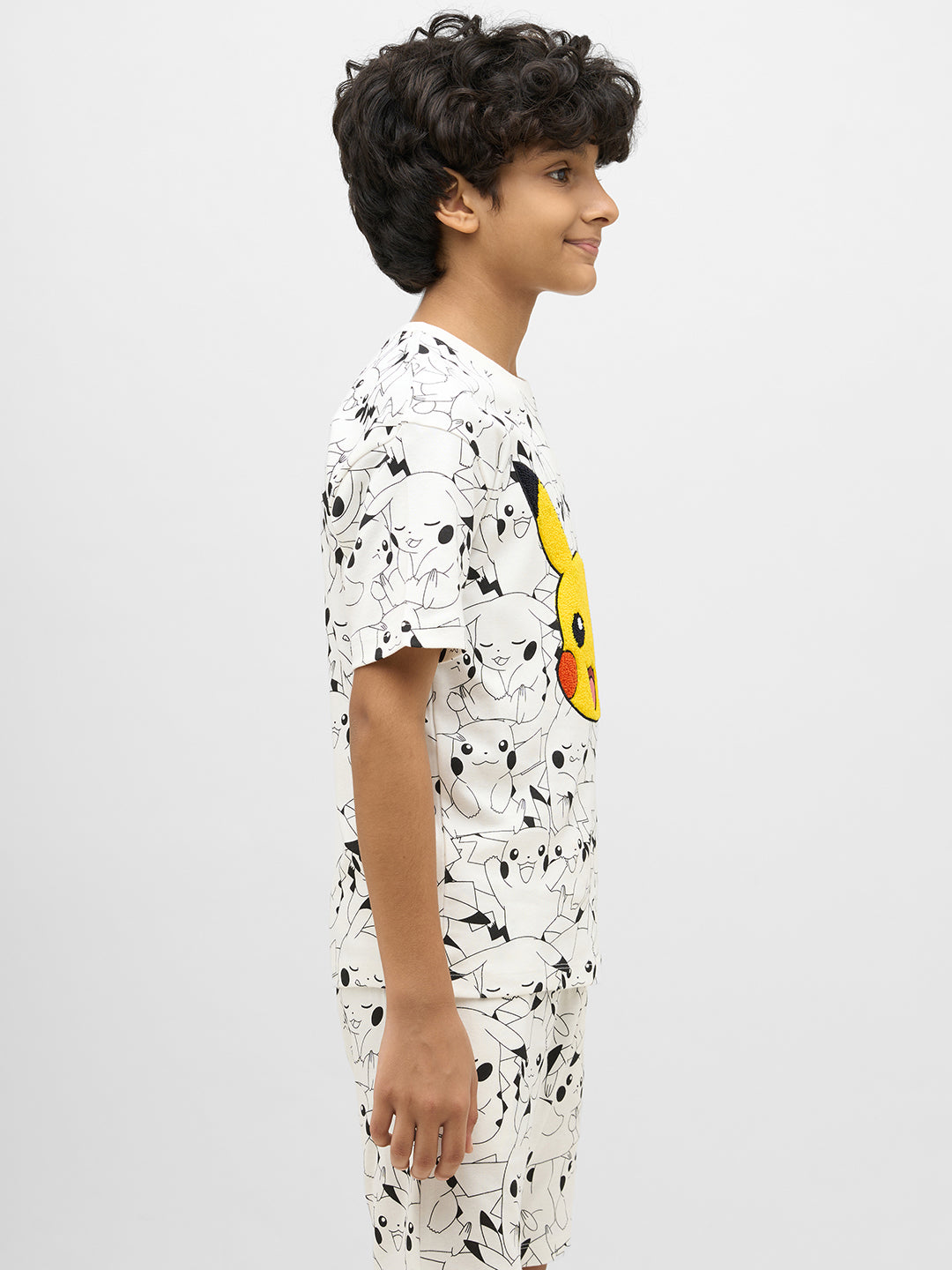 Boys Pikachu Print Cotton T-shirt