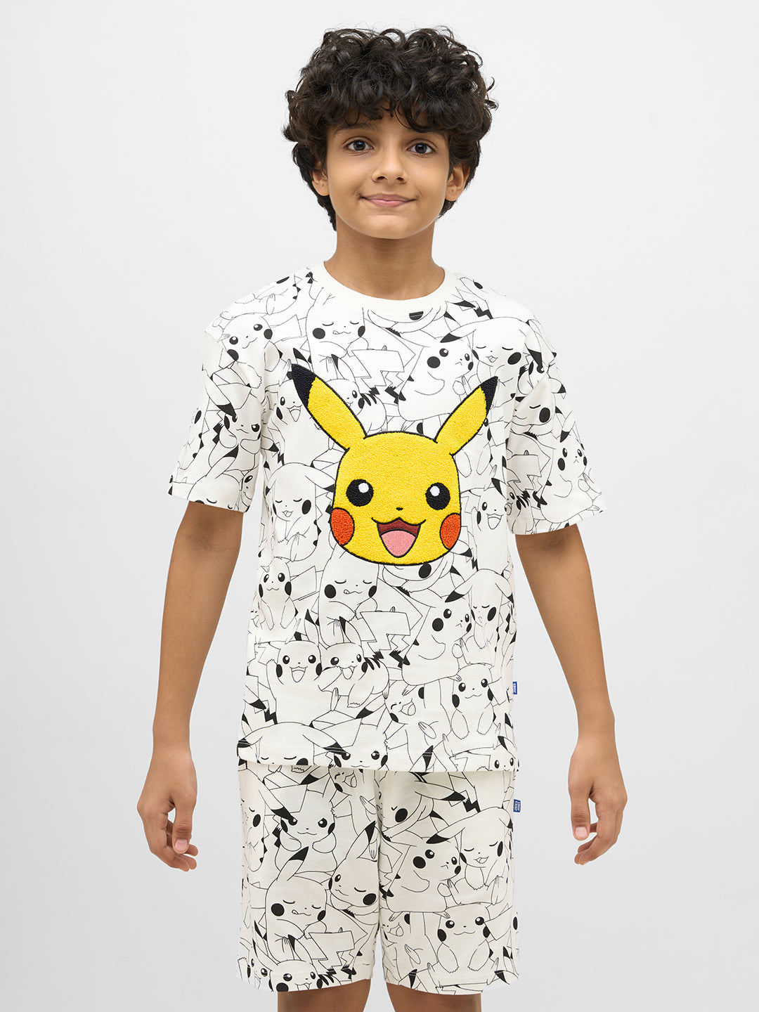 Boys Pikachu Print Cotton T-shirt