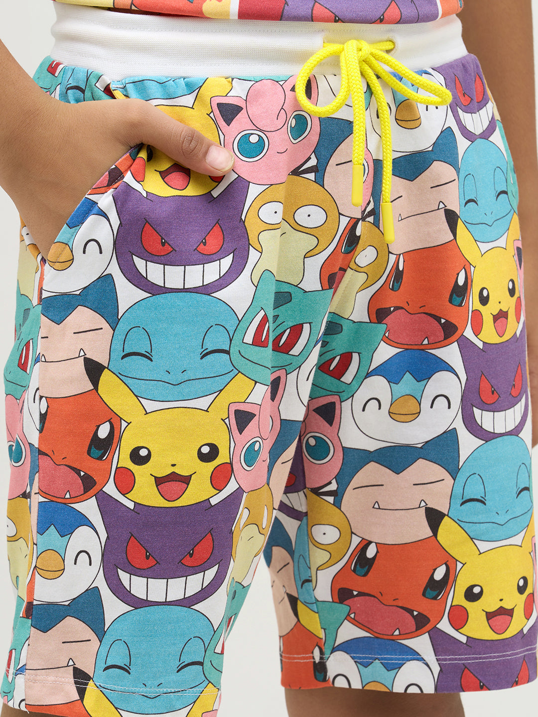 Boys Multi-Pokemon Faces Print Shorts
