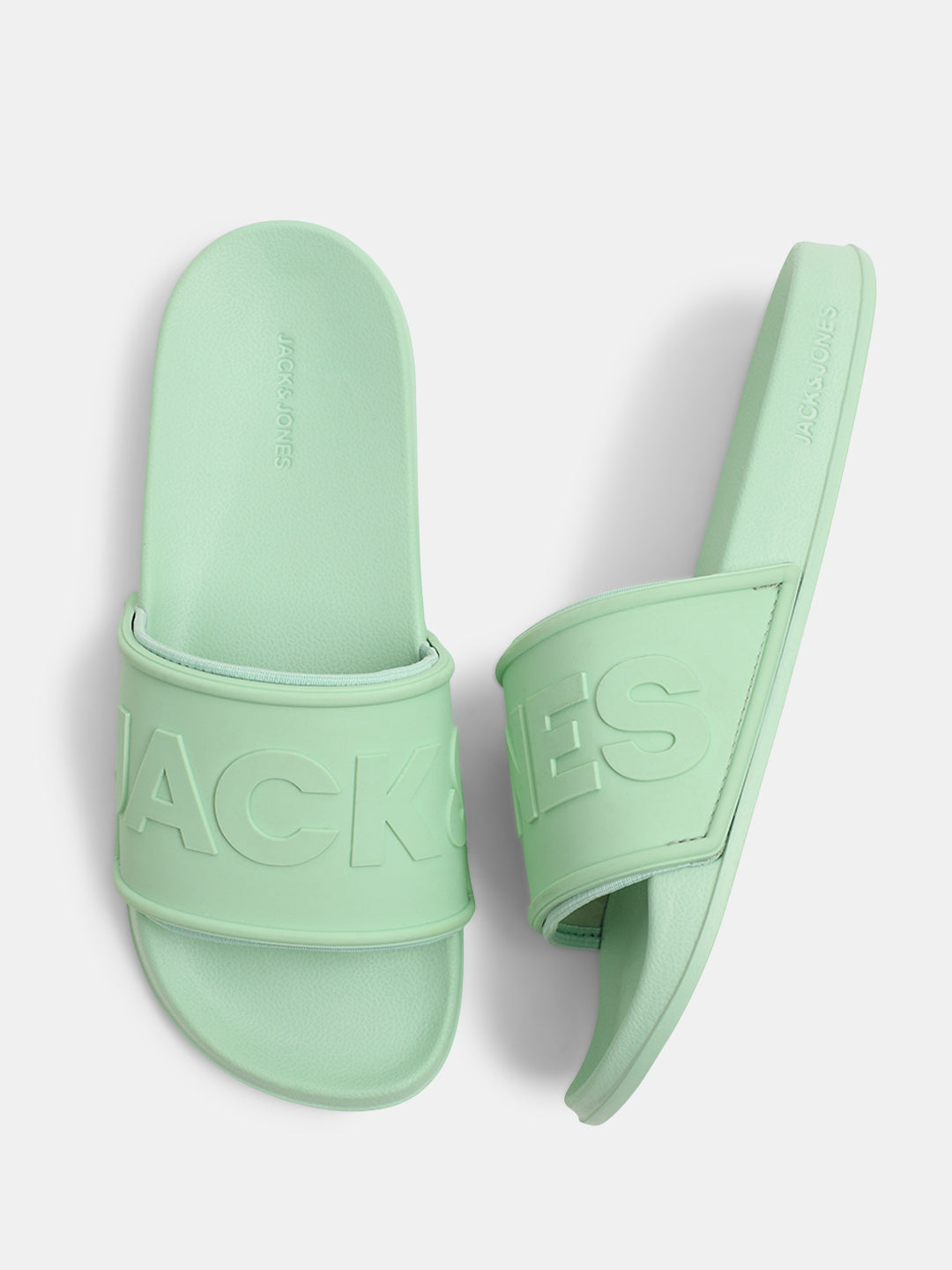 Green Embossed Logo Pool Sliders
