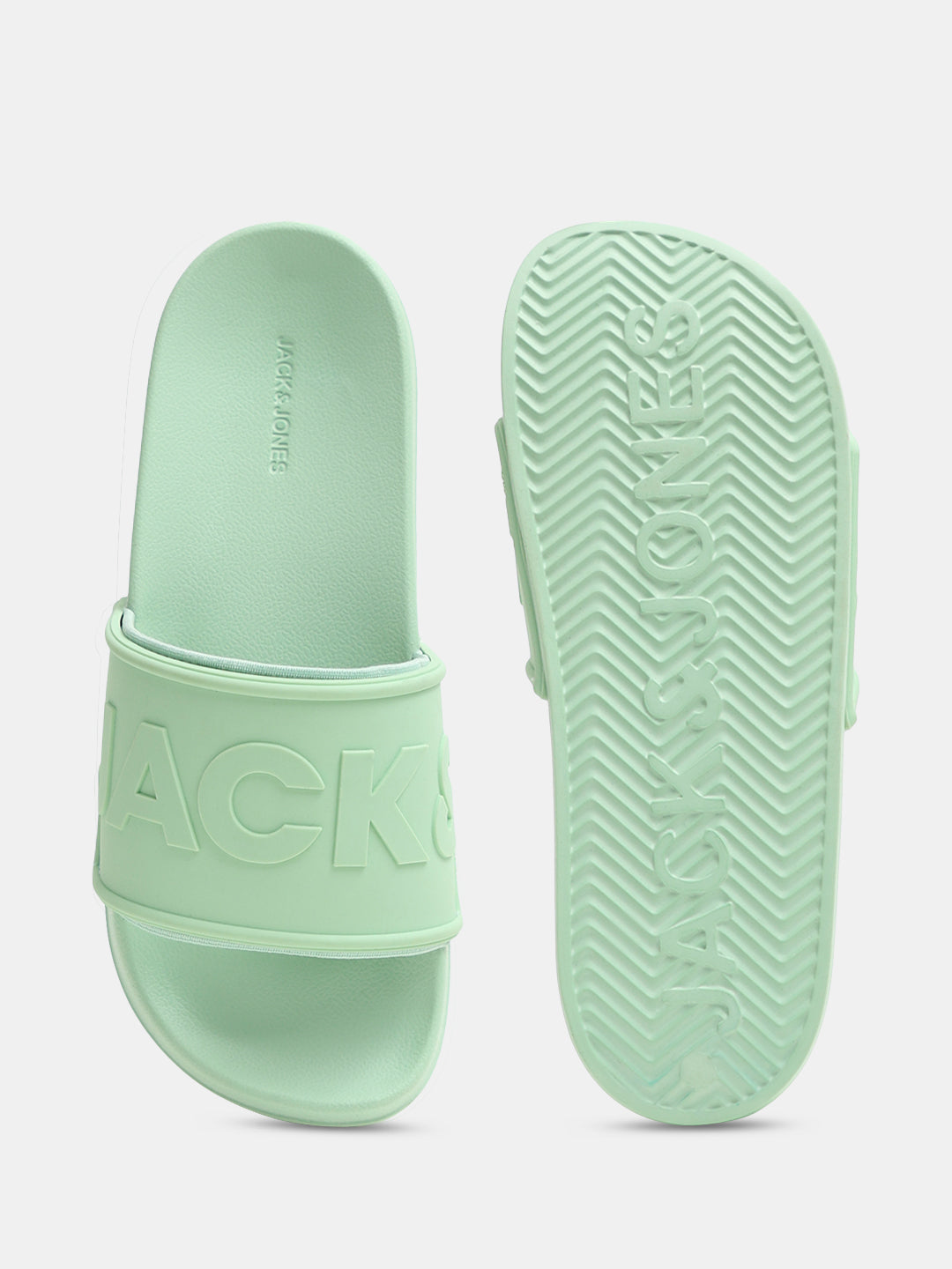 Green Embossed Logo Pool Sliders